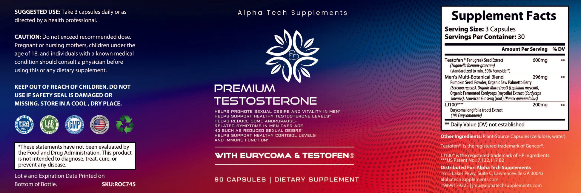 Premium Testosterone w/Testofen Become A Alpha Again! - Premium  from Alpha Tech Supplements - Just $59.99! Shop now at Alpha Tech Supplements 